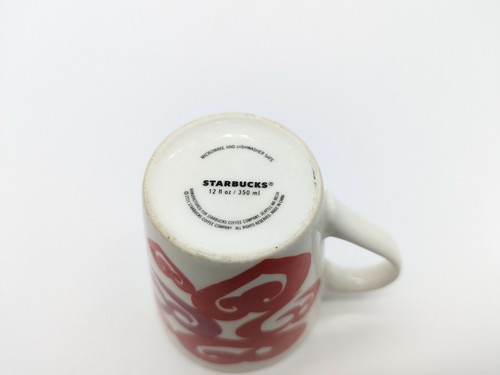 Starbucks Coffee Cup Mug 2016 Red Hearts 12 Oz Collectible Valentines - Picture 3 of 4
