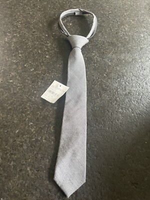 Nordstrom Boy's Werner Black Diagonal Stripe Zipper Tie Size 13 1/4''