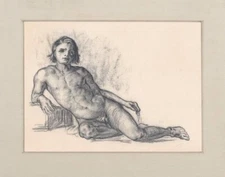 Cezanne French Drawing Post-Impressionist Portrait Nude Youth Man Male gay