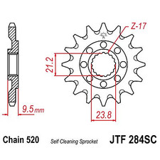 46812 - compatible con HONDA CR 500 R (PE02) 500 1988-2001 Piñon ataque transmis