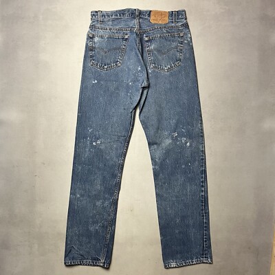 Vintage Levis 501 0115 USA made Denim Jeans distressed 34x32