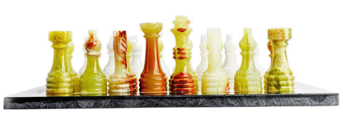 Brand New Hand Crafted Marble/Onyx Chess Board Set/Green & White B.B , 30cmx30cm - Picture 3 of 6
