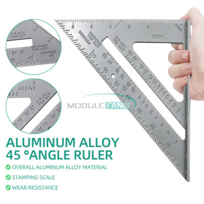 7'' Carpenter Roofing Rafters Joiners Aluminium Angle Square Triangle Ruler-