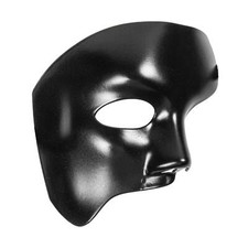 Black Phantom Half Face Mask for Classic Opera and Masquerade