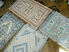 NEW Area Throw Rug Carpet 100% Cotton Made in India (YOU CHOOSE STYLE) (OA4)