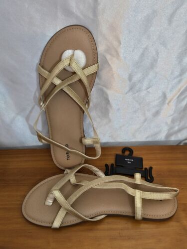 Torrid Gold Thong Women Sandals Size 12WW Stretch Gladiator NWOB - Picture 3 of 5