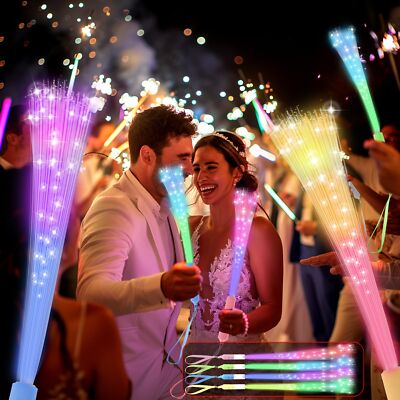 24 PCS Fiber Optic Wand,Glow Fiber Optic Wands,Glow in The Dark Party,Glow Wa...