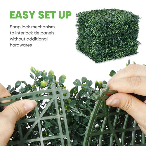 12PCS Artificial Boxwood Panels Faux Hedge 20"X 20"Green Boxwood Mat for Outdoor - Picture 10 of 12