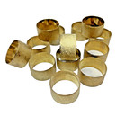 Vintage Lot Of 13 textured Brass Napkin Rings 1.85 x 1” Gold Tone Circle EUC