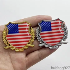 Metal Car Truck Body Side Door Rear Trunk Badge USA  Flag Emblem Decal Sticker