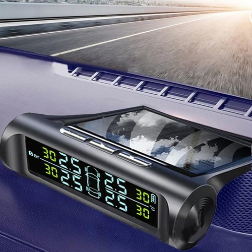 Tire Pressure Monitoring Systems TPMS 4 External Sensors Wireless Solar Power - Picture 8 of 10