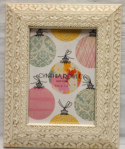Cynthia Rowley Picture Frame 5x7 White 5”x7” Holiday Gift New - Picture 5 of 14