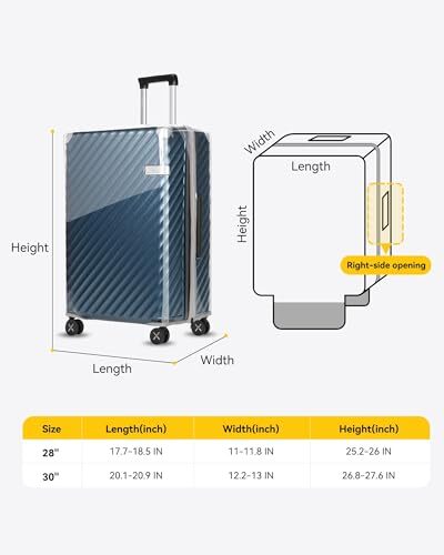 Protector de Funda de Equipaje - Fundas de PVC para Maleta con Cremallera para 30 Pulgadas Transparente - Imagen 3 de 6