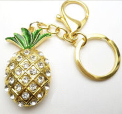 Crystal Pineapple Key Chains Charm Jewelry Hawaii Hawaiian island Gift Aloha New