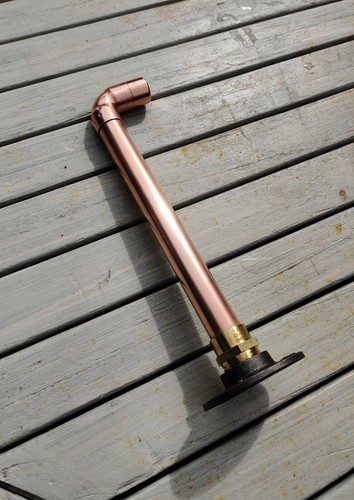 PUNTA ÚNICA INDUSTRIAL CON LABIO DELANTERO Soporte de Estante de Tubo de Cobre (Steampunk) - Imagen 3 de 12