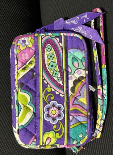 Vera Bradley Pattern Heather Purple Floral Paisley Wallet Wristlet - Picture 3 of 11