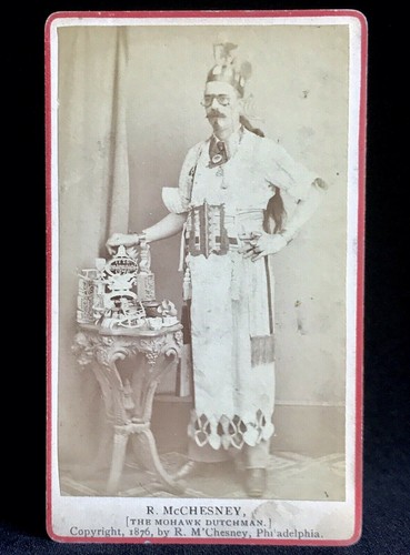SUPER RARE CABINET PHOTO& CDV OF R. MCCHESNEY "THE MOHAWK DUTCHMAN" 1776 - 1876  - Picture 3 of 5