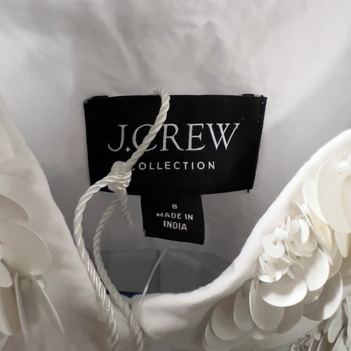 J.Crew $168 Collection cropped button-up shirt floral appliqués Size 8 CC241 - Picture 7 of 7