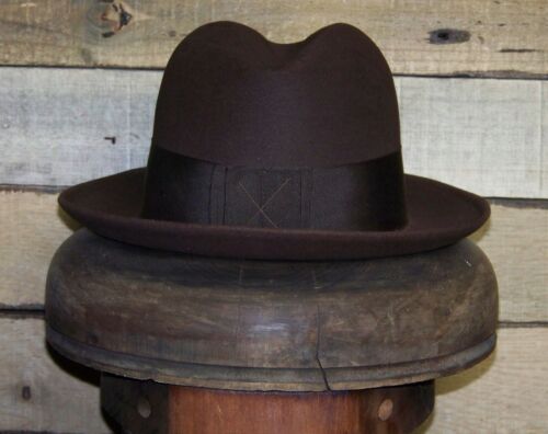 Vintage Dobbs Fedora (7 1/4 marrone) - Foto 5 di 12