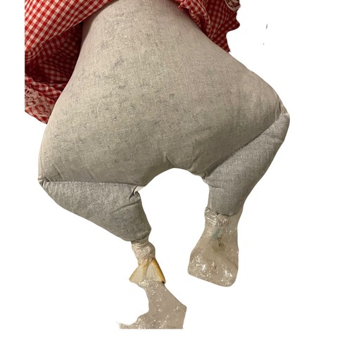 Muñeca de pato de porcelana a cuadros vestido delantal gafas corazón coleccionistas Navidad - Imagen 5 de 8