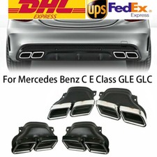 Modified Car Exhaust Tail TipPipe For Mercedes Benz C Class W205 C200 C180 14-16