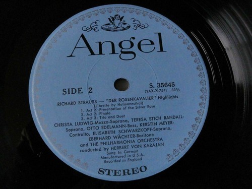 STRAUSS: DER ROSENKAVALIER HIGHLIGHTS VINYL LP ANGEL RECORDS 35645, STEREO EX - Picture 4 of 4