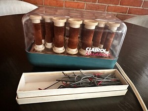 Clairol Kindness FT-19 Velvet Hot Rollers  and Clips Vintage Works