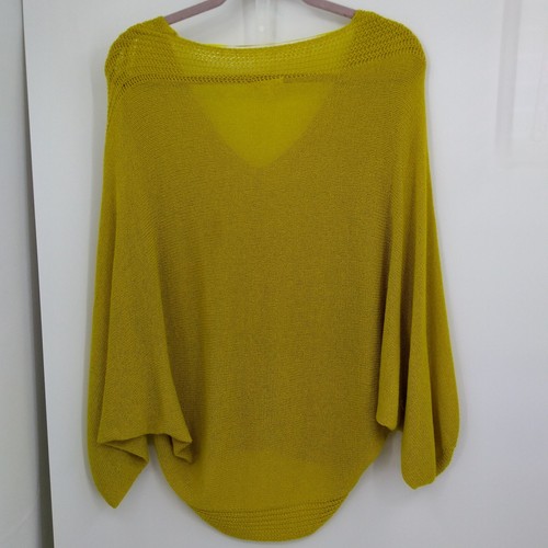 Mystree Pullover Größe L senfgelb V-Ausschnitt Fledermausärmel - Bild 8 von 8
