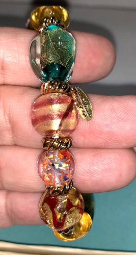 Thomas Kinkade Colors of Venice Artisan Glass Bead Bracelet - Picture 6 of 12