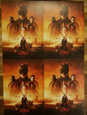 4 x Cineworld Exclusive The Batman A3 Posters 2022