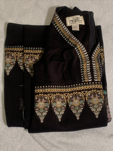 Alfred Shaheen Vintage Dress Long Black # 544-20 Hawaii California Size 10 Mint - Picture 2 of 12