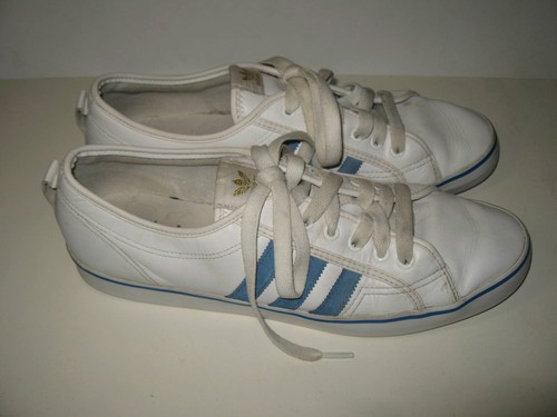 ADIDAS Nizza Low CL Originals White Blue Basketball Trainers Shoes Size Mens 13 - Picture 4 of 11