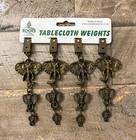 Elephant Tablecloth Weights Set Of 4 W/ Clips Roots of Creation Made In Africa
