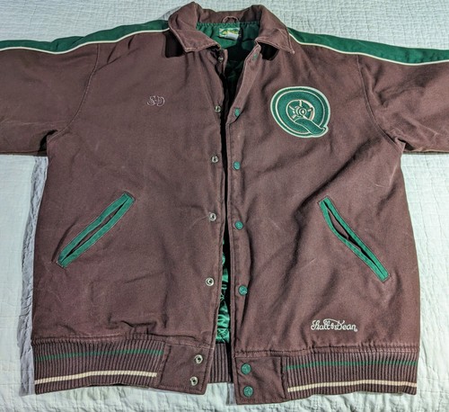 Rare QUAKES Letter Jacket Vintage Stall & Dean Size 2XL Brown Green Front/Back - Picture 5 of 24