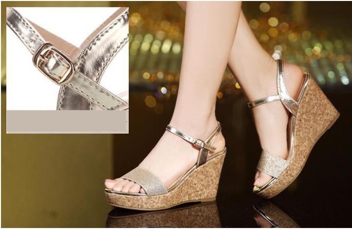 Sandalias de mujer abierto oro cuña plataforma 10.5 cm elegante y cómodo 8051 Sandalias abierto de mujer abierto Sandalias oro cuña plataforma 10.5 cm elegante y cómodo 8051 f67e16