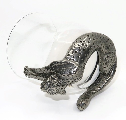Selangor Pewter FRANKLI WILD Cheetah/Panther/Puma/Cat Tumbler Old Fashion 4" T - Picture 4 of 5