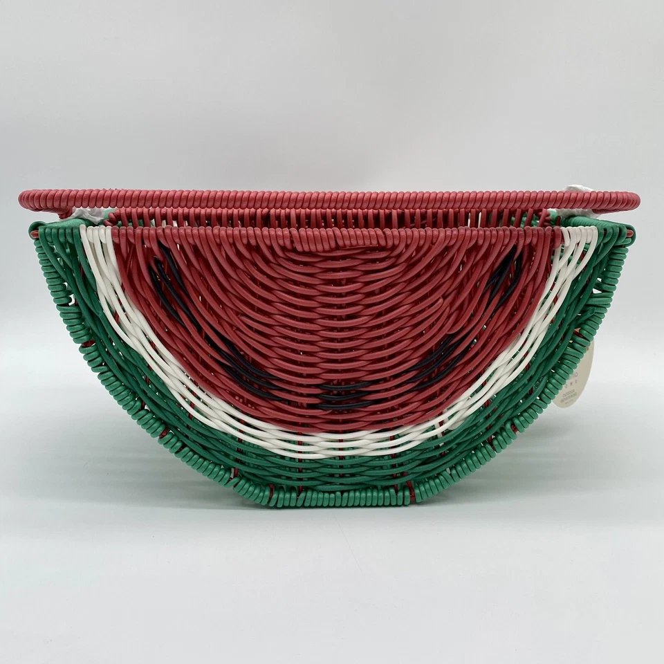 NWT C&C California Watermelon Serving Basket Utensils Silverware Caddy Resin - Image 2 of 4