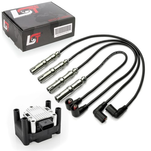 Zündkabelsatz + Zündspule Zündmodul Zündeinheit für VW Lupo 1.0 Polo 6N 1.4