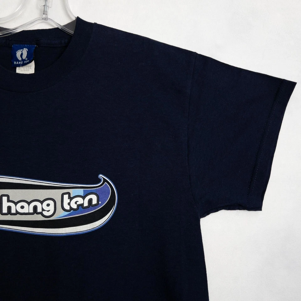 Camiseta De Colección Hang Ten Gráfico Logo Azul Niños Grande L Nueva Surf Patín Nueva EE. UU. Foto 3 de 4