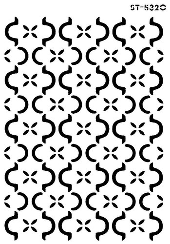 Schablone grafisches Wellen Muster Wandtattoo Vintage Malerei Stencil ST-1010680 - Bild 2 von 5
