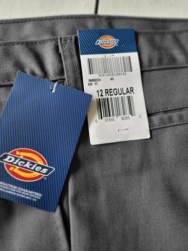 NWT - Boy's Gray Flat Front Classic Fit Straight Leg Pants - Picture 2 of 3