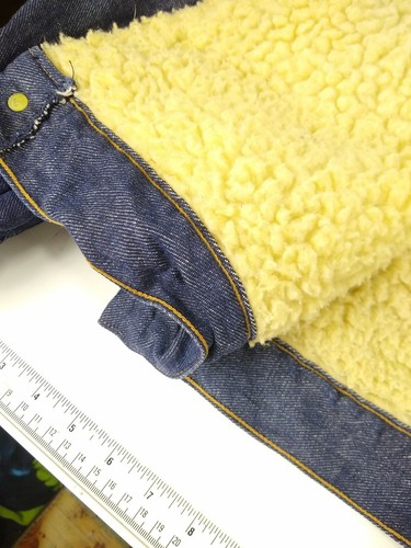 1950s Big Yank Sanforized Jean Jacket Selvedge Sherpa Barn Chore Coat USA Small - Picture 6 of 12