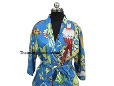 Women's Bath Robes 100 Cotton Robes Kimono Dressing Night Gown Robes Bird Print