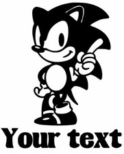 Sonic, juego, película, texto personalizado, calcomanía de vinilo, pegatina para automóviles, computadoras portátiles y más