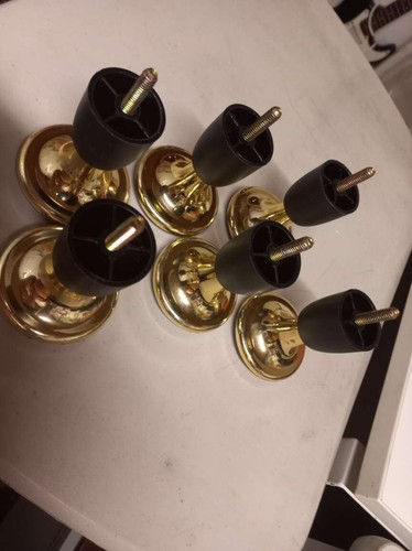 Trumpet/Mushroom Leg Glide 100mm (5/16 Screw) Gold color 6 pcs - Picture 2 of 6