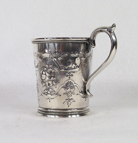 Hyde & Goodrich New Orleans Southern Coin Silver Hand Chased Cup Mug - Picture 7 of 12