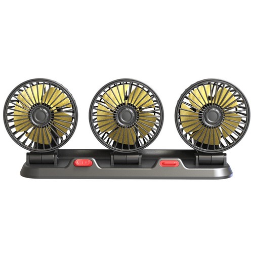 Car Cooling Fan Three Head Vehicle Summer Fan with Two Speeds 360° Rotation SUV - Picture 9 of 12