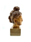 Bust Head Carved Wooden Figurine Vintage Zen Yoga Room Decor Statue