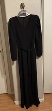 Black Jumpsuit Light Stretch 36-30-36 Back Zip 30  Inseam Small NIB Orig 24