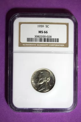 1959 NGC MS66 Jefferson Nickel #B31157